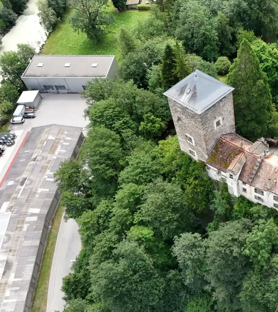 Burg Baldenstein Luftaufnahme 2 links