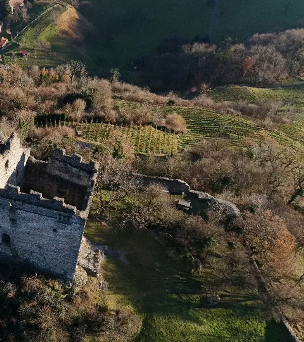 Ruine Wartau Luftaufnahme 2 rechts