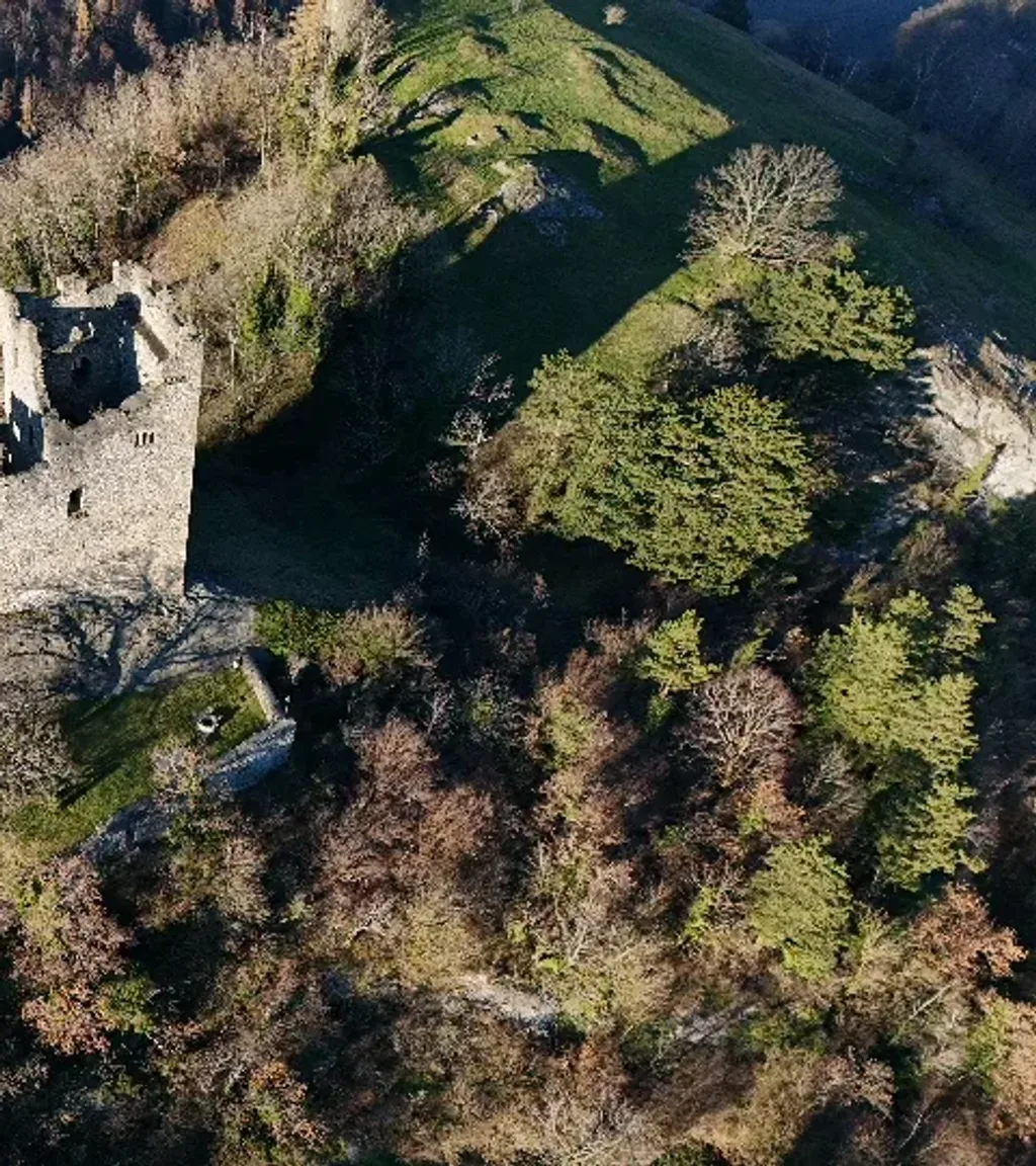 Ruine Wartau Luftaufnahme 3 rechts