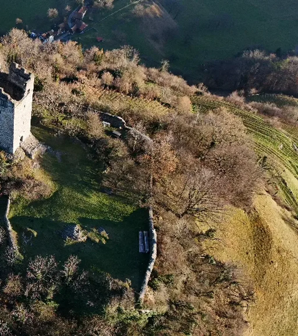 Ruine Wartau Luftaufnahme 5 rechts