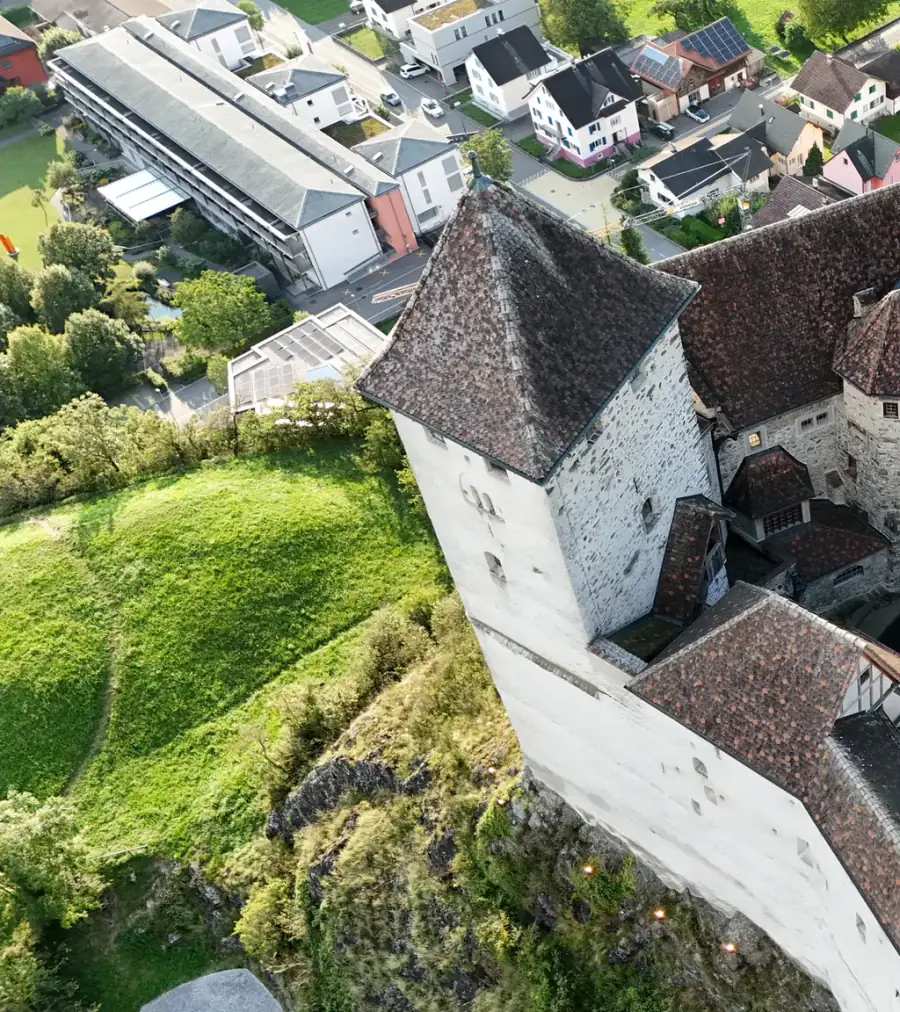 Schloss Gutenberg Luftaufnahme 3 links