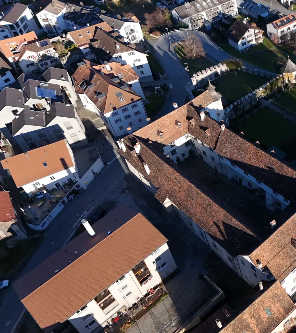 Schloss Haldenstein Luftaufnahme 7 links
