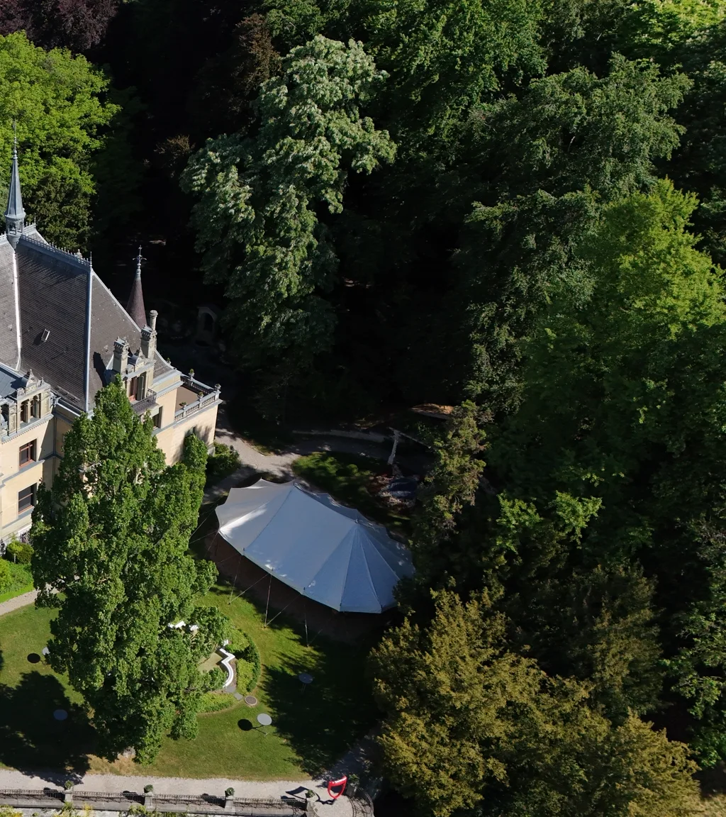 Schloss Hünegg Luftaufnahme 1 rechts