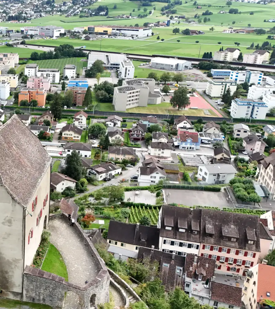 Schloss Sargans Luftaufnahme 1 rechts