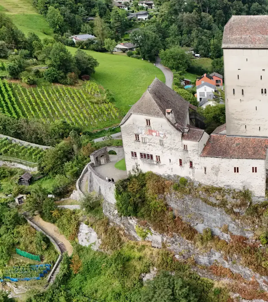 Schloss Sargans Luftaufnahme 2 links