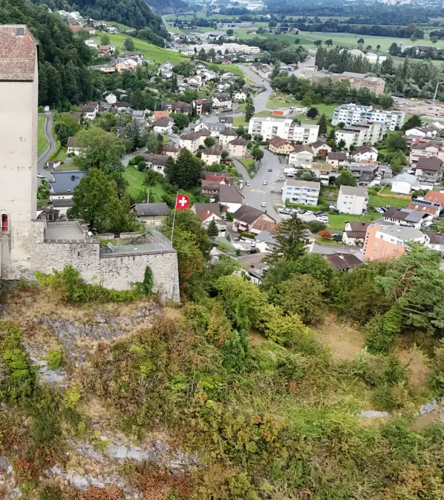 Schloss Sargans Luftaufnahme 2 rechts