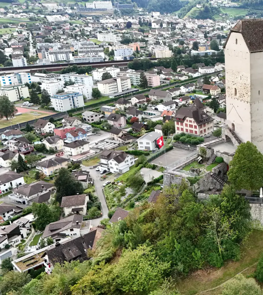 Schloss Sargans Luftaufnahme 3 links